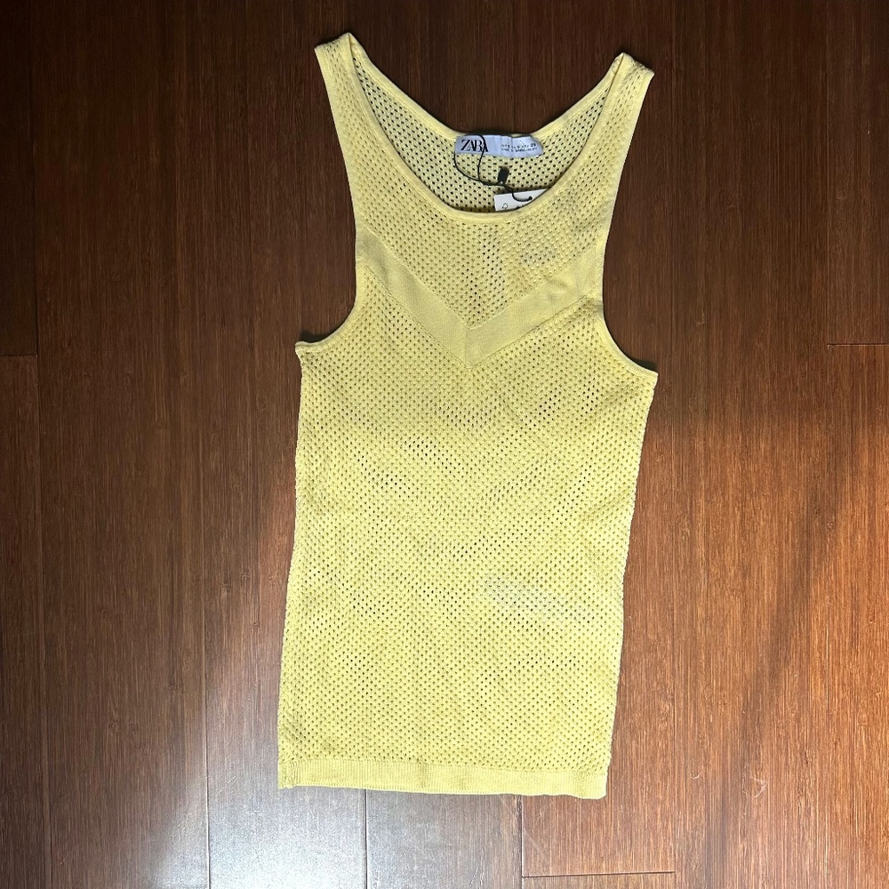 Zara Pointelle Tank Top NWT Small